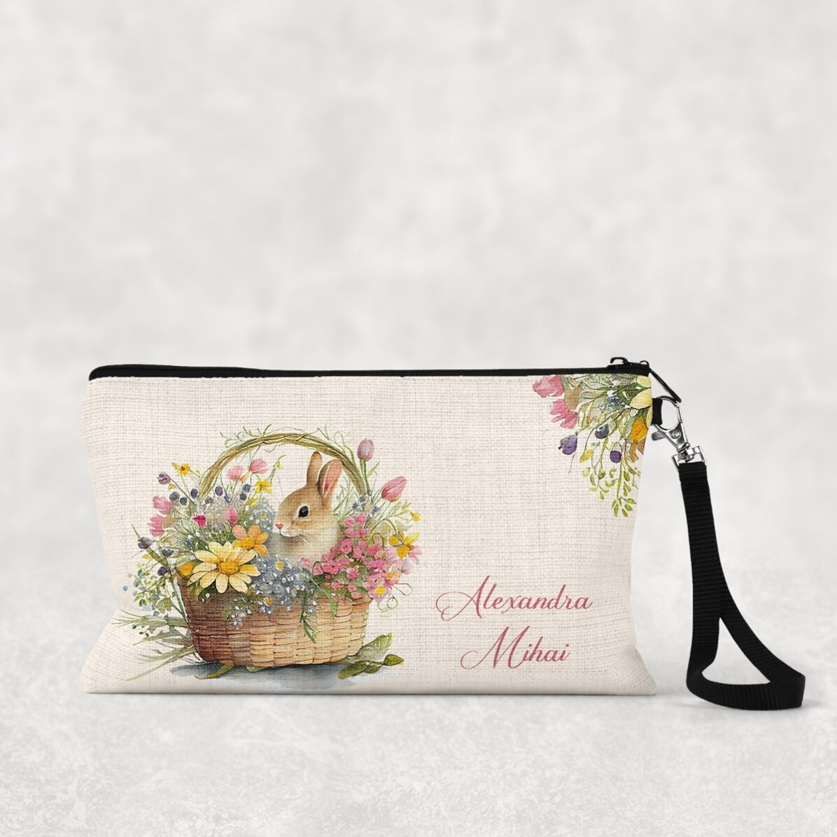 Gentuță pentru accesorii personalizată cu nume - Iepuraș