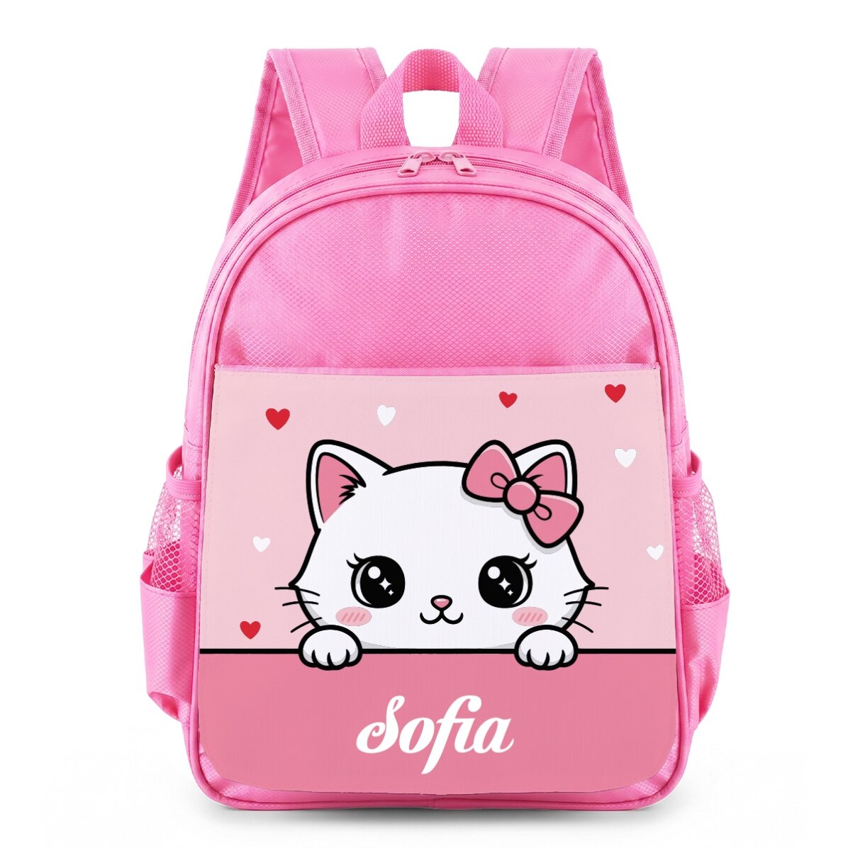 Personalised school bag with name – Little Cat