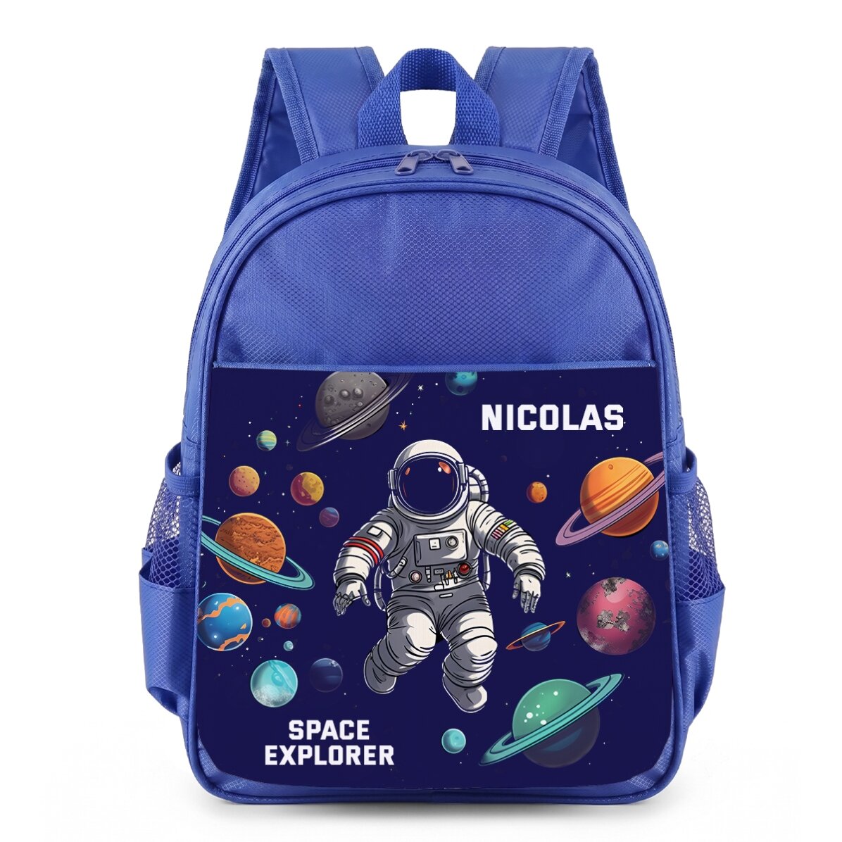 Personalised school bag with text – Astronaut