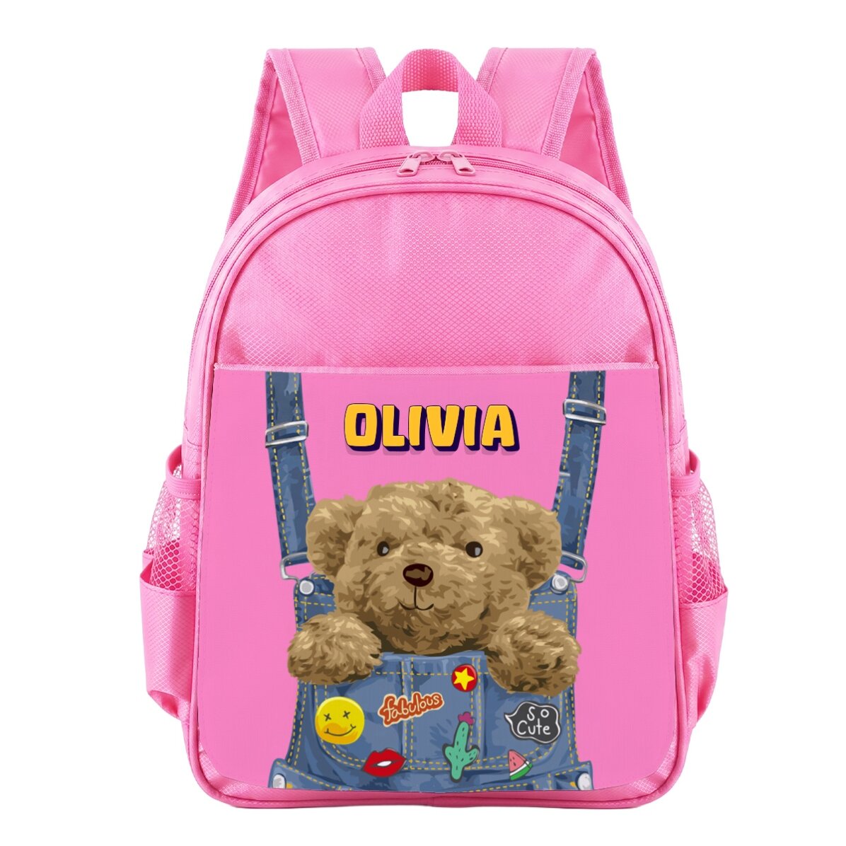 Personalised school bag with text – Little Bear
