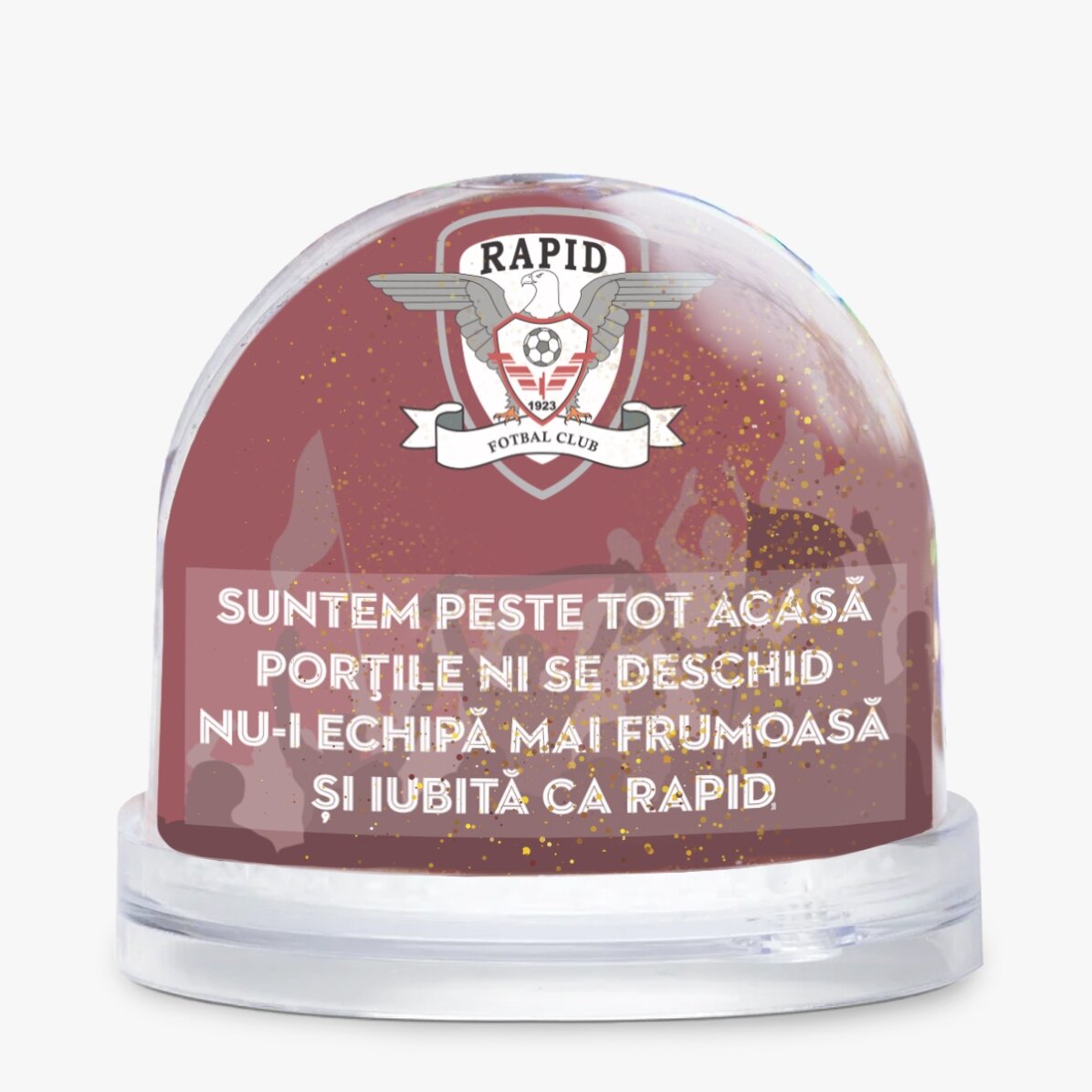 Glob de birou FC Rapid personalizat cu nume și mesaj