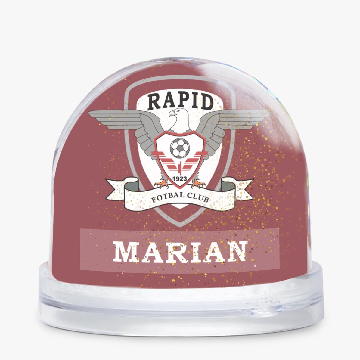 Glob de birou FC Rapid personalizat cu nume și mesaj