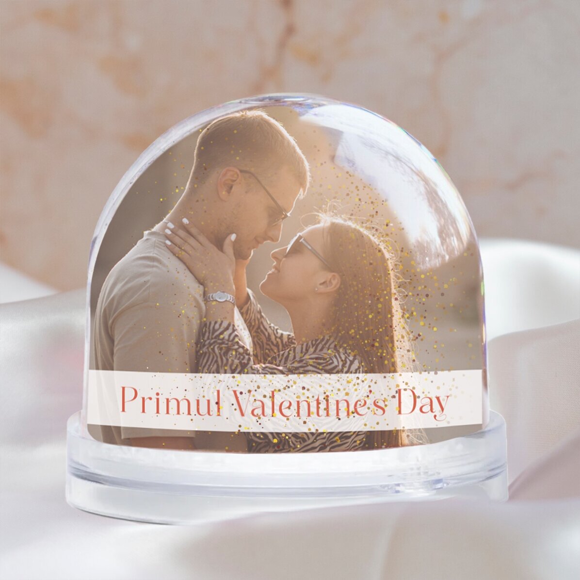 Glob de birou personalizat cu două poze și text