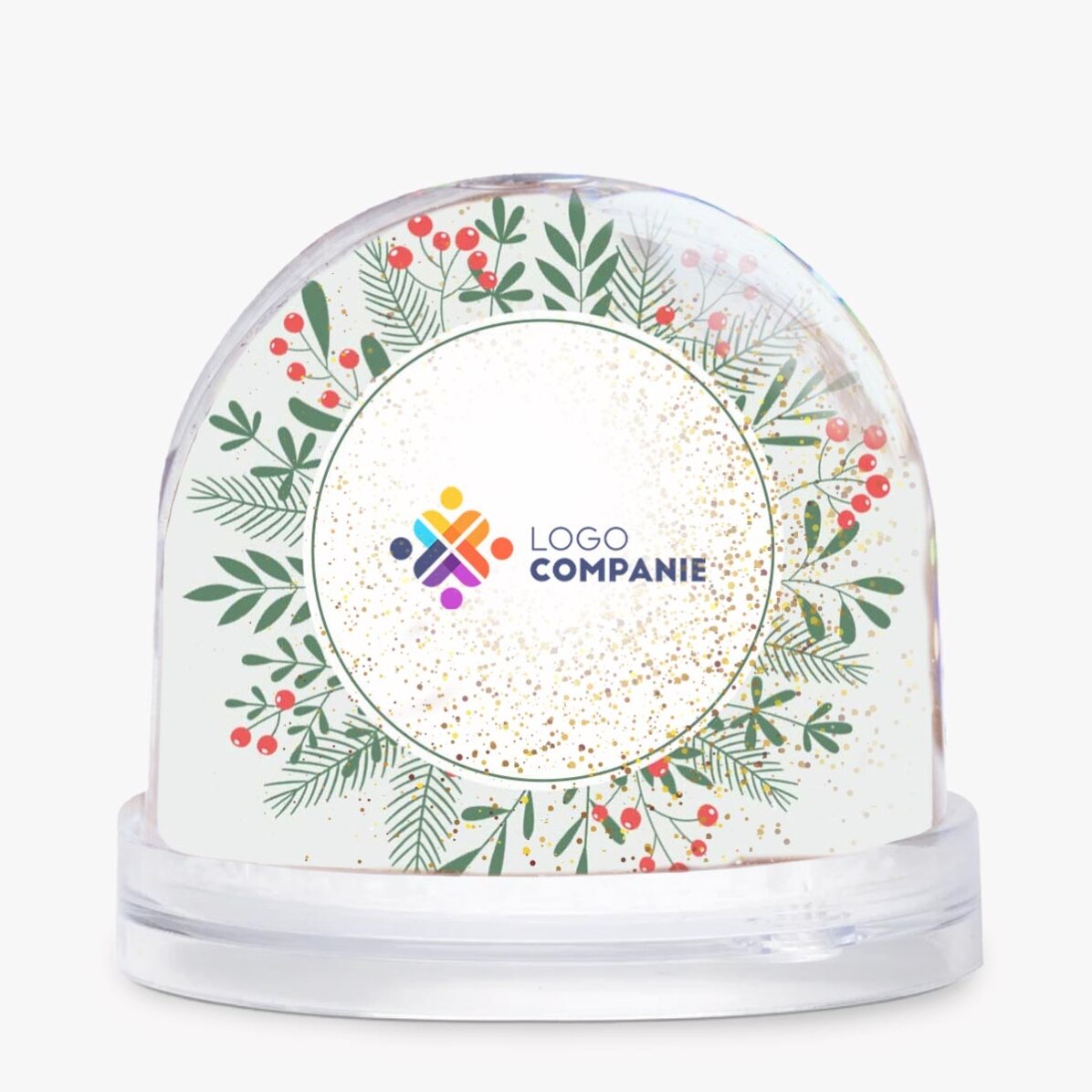 Glob de birou personalizat cu logo și poză - Crăciun Fericit!