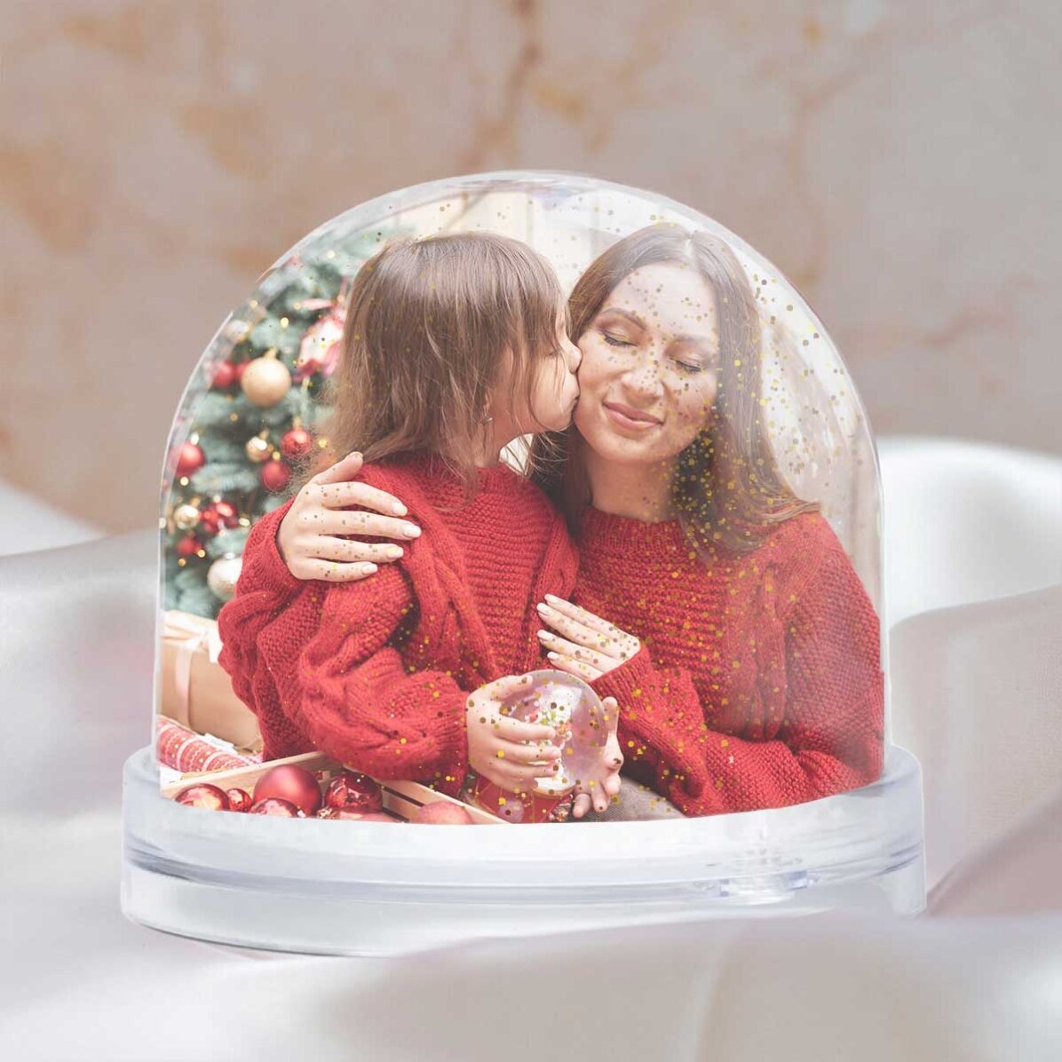 Glob de birou personalizat cu mesaj și poză - Crăciun Fericit!