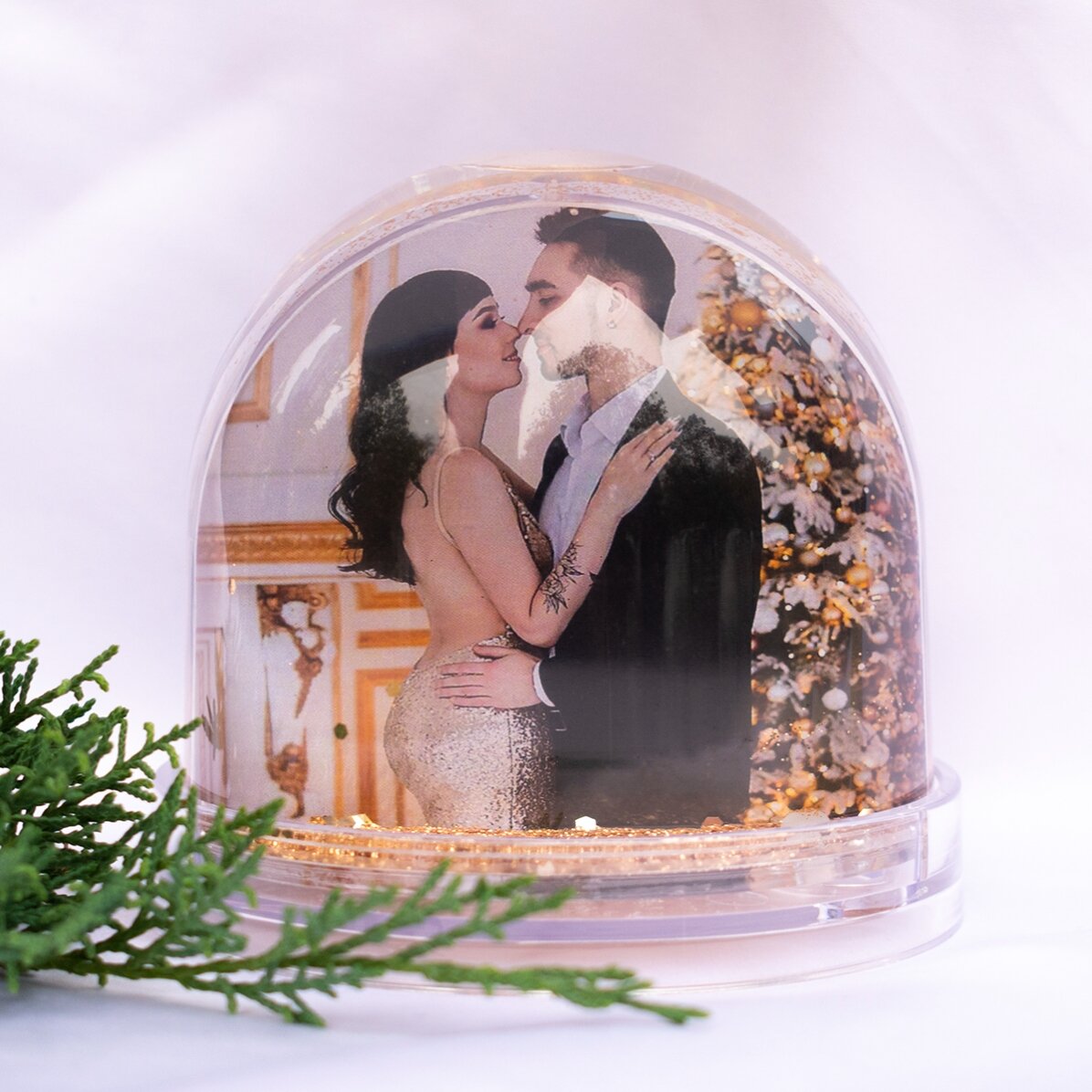 Glob de birou personalizat cu poză, mesaj și cod QR