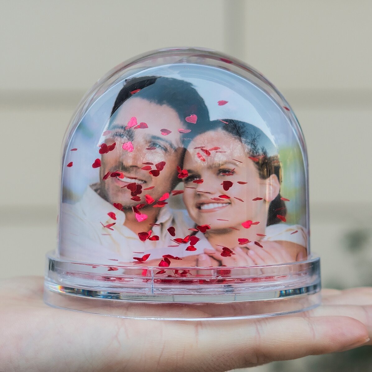 Glob de birou personalizat cu poză și mesaj de Crăciun