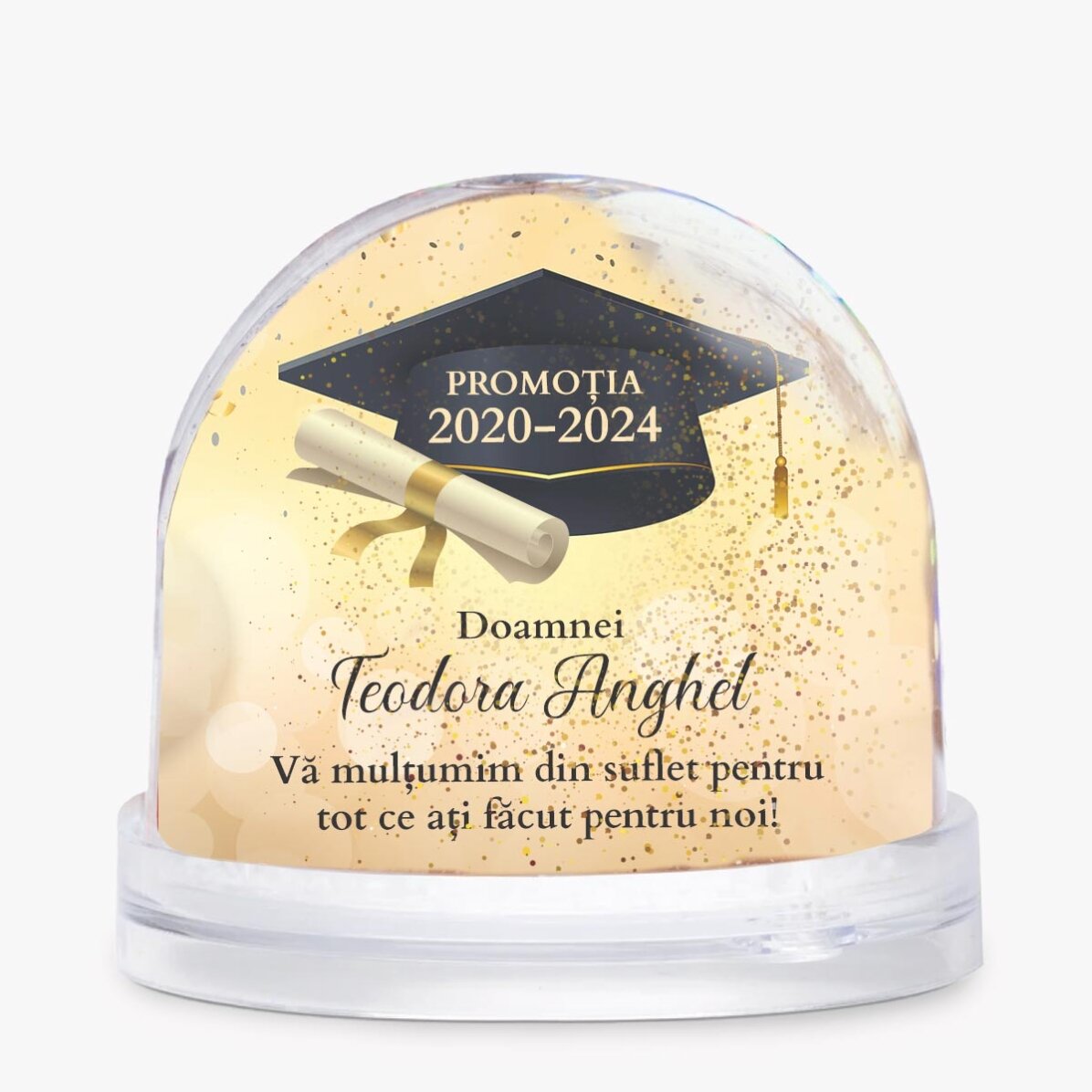 Glob de birou personalizat cu poză și text - Absolvire