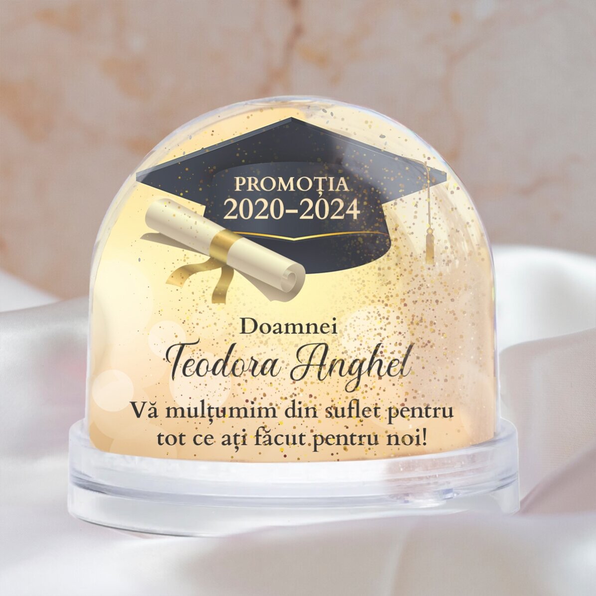 Glob de birou personalizat cu poză și text - Absolvire