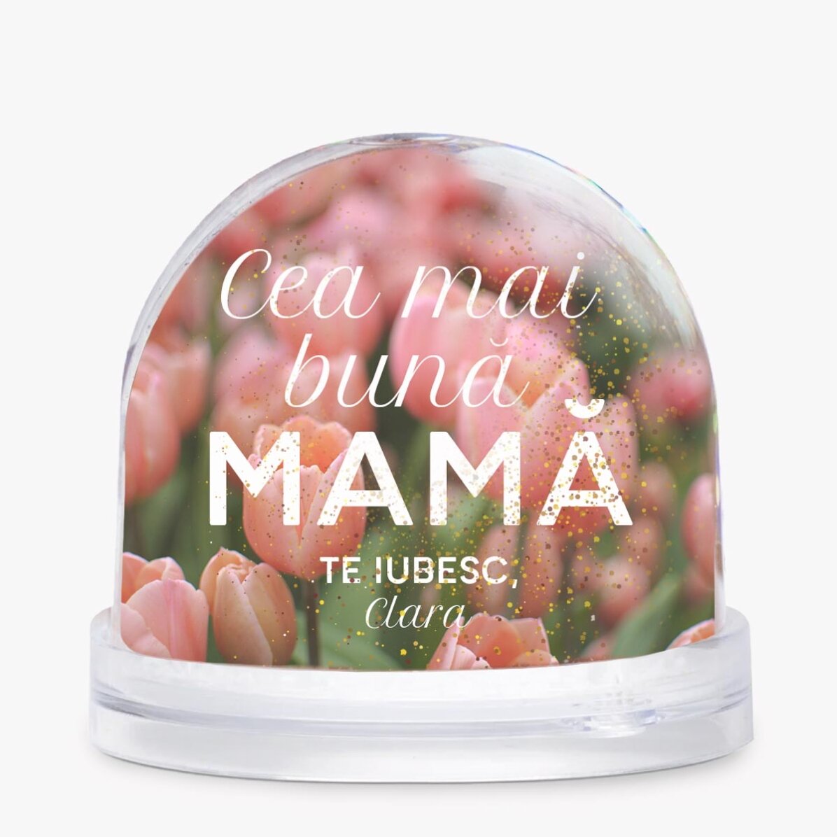 Glob de birou personalizat cu poză și text - Cea mai bună mamă