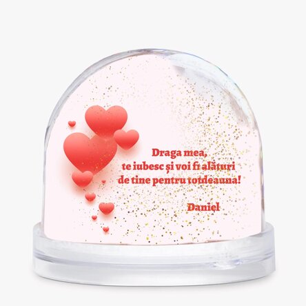 Glob de birou personalizat cu poză și text - Declarație de dragoste