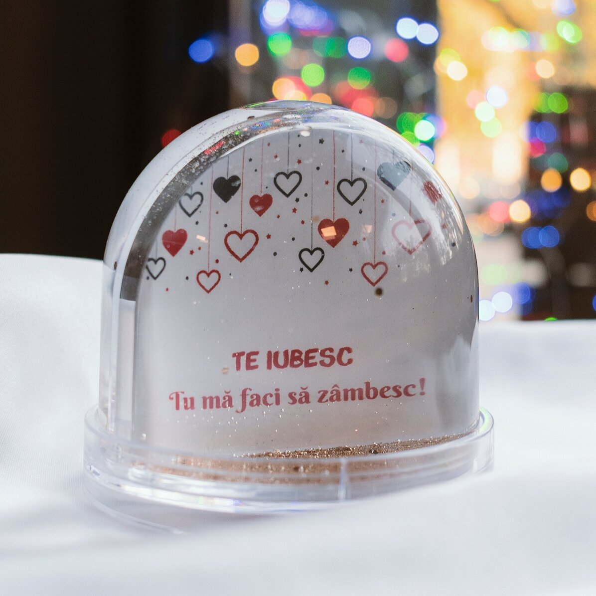 Glob de birou personalizat cu poză și text - Love