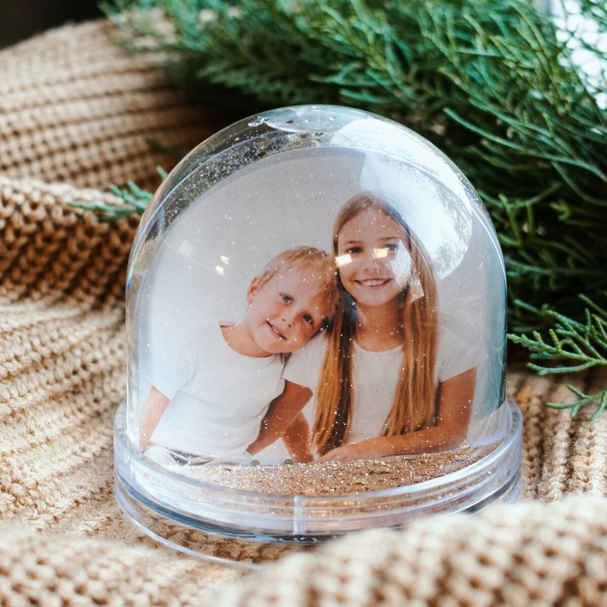 Personalised desk globe with photo and text - The Magic of Christmas
