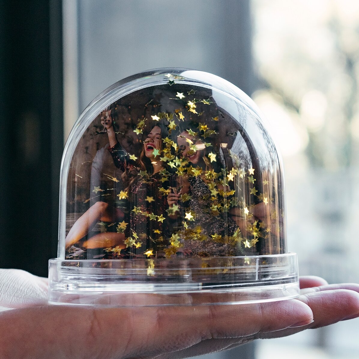 Personalised desk globe with photo and text - The Magic of Christmas