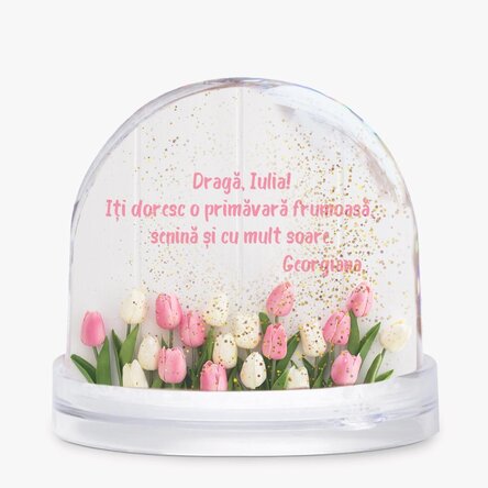 Glob de birou personalizat cu poză și text - O primăvară minunată!