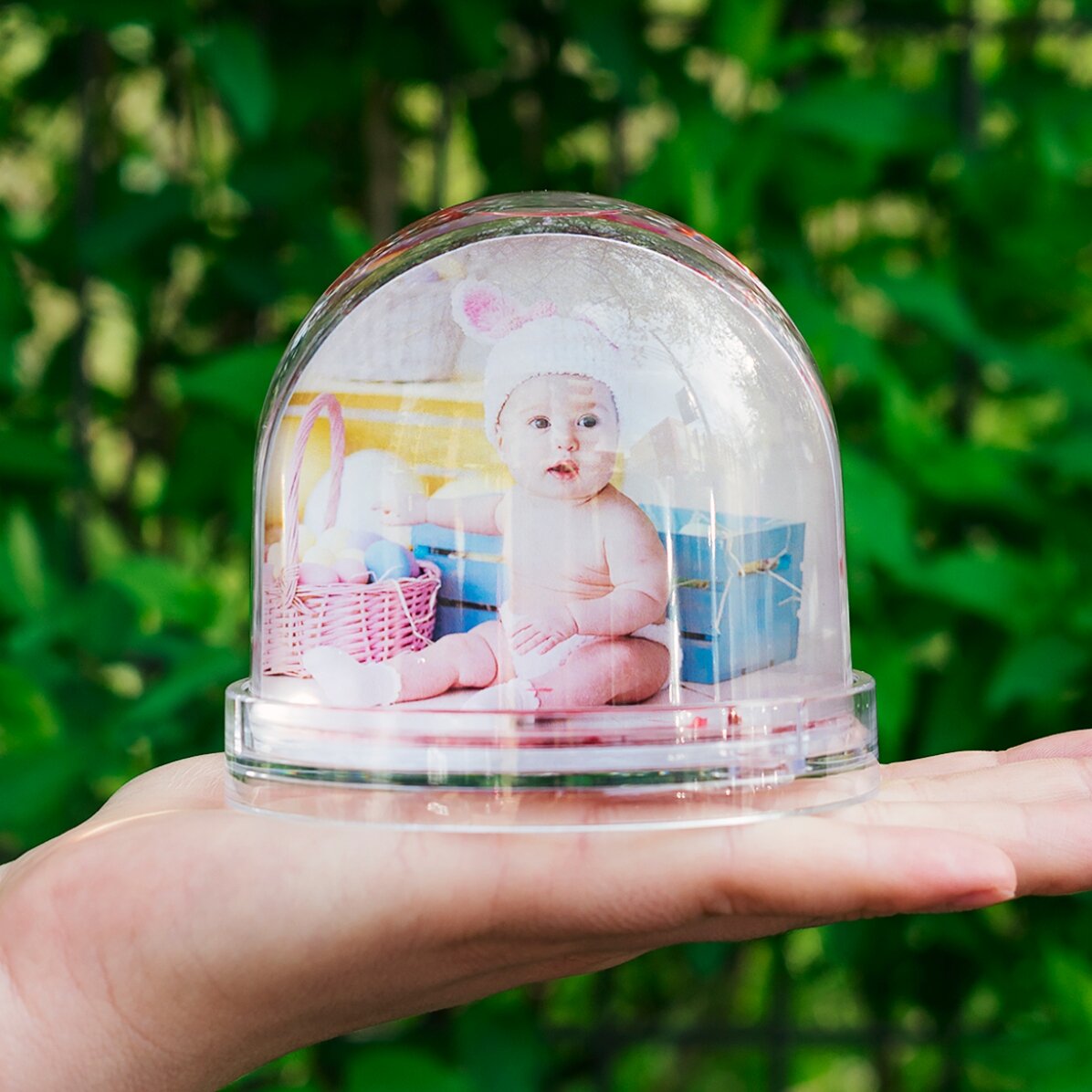 Personalised desk globe with photo and text - My first Easter