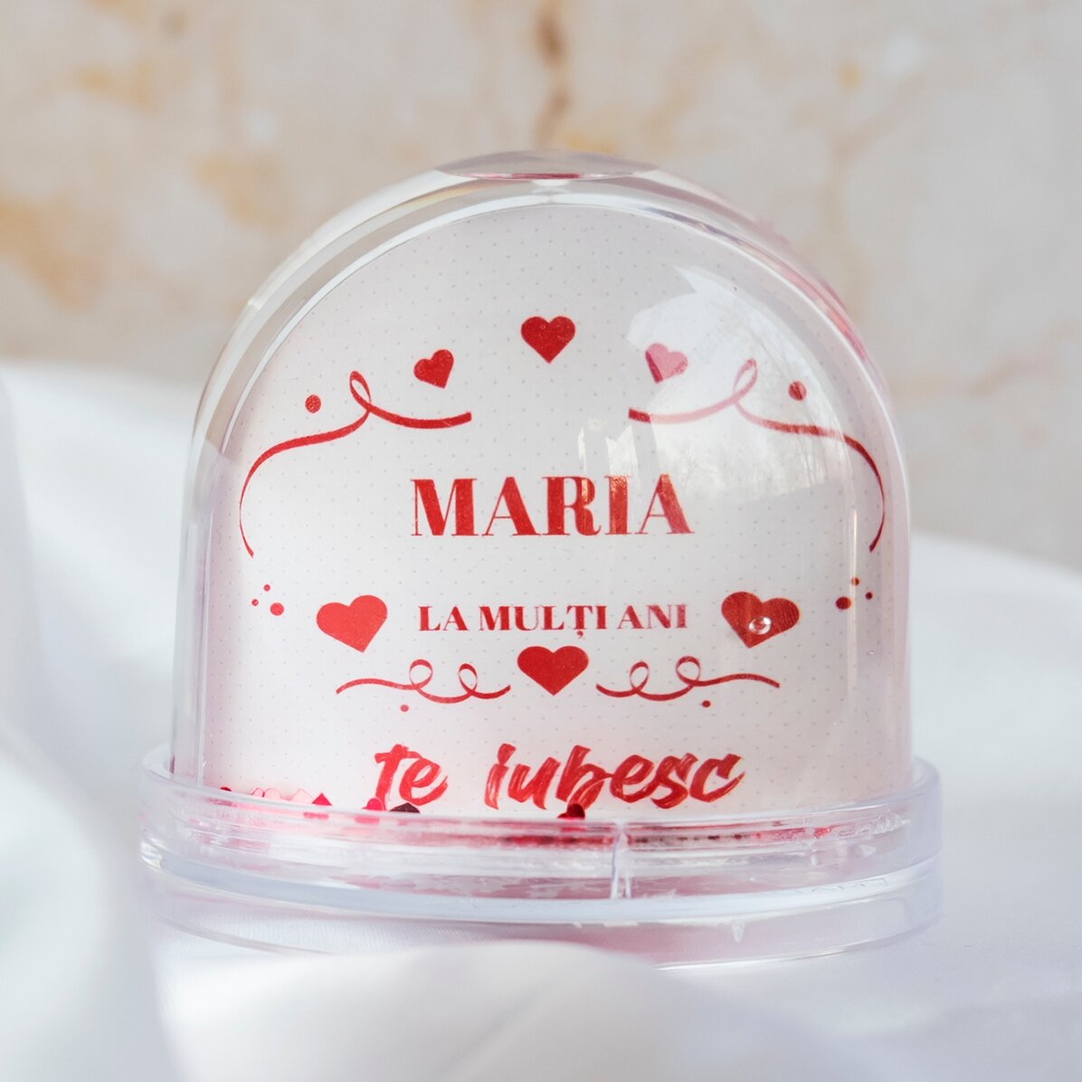 Glob de birou personalizat cu poză și text - Sărbătoarea iubirii