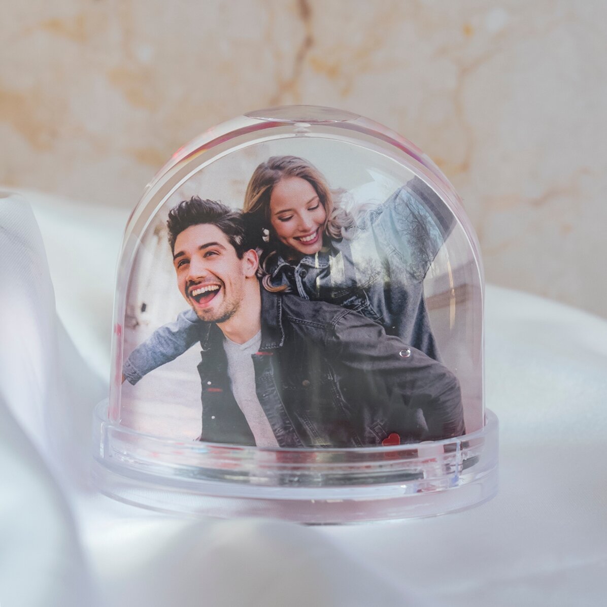 Glob de birou personalizat cu poză și text - You make me smile