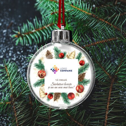 Glob personalizat cu logo și mesaj - Model de Crăciun
