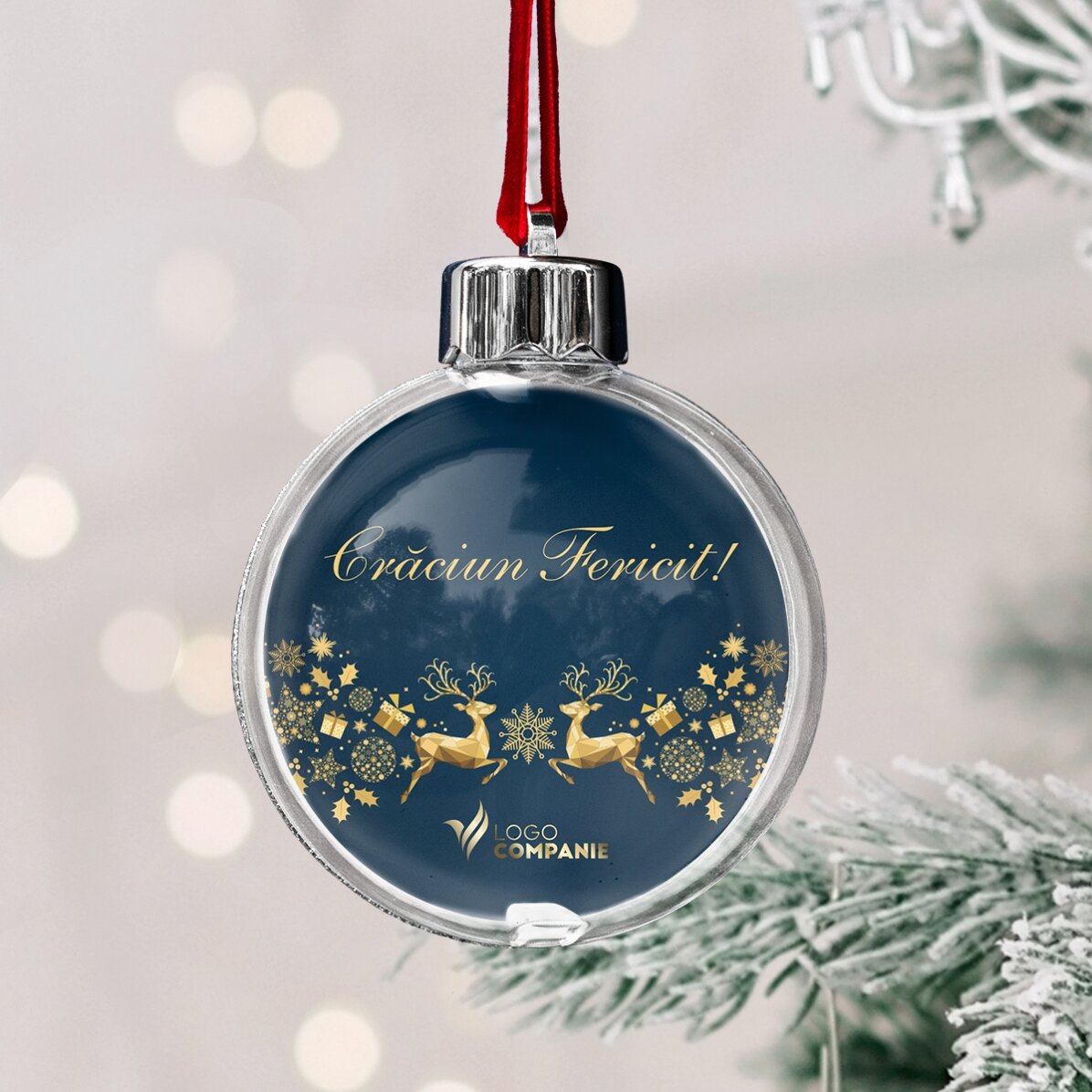 Glob personalizat cu logo și mesaj - Poveste de Crăciun