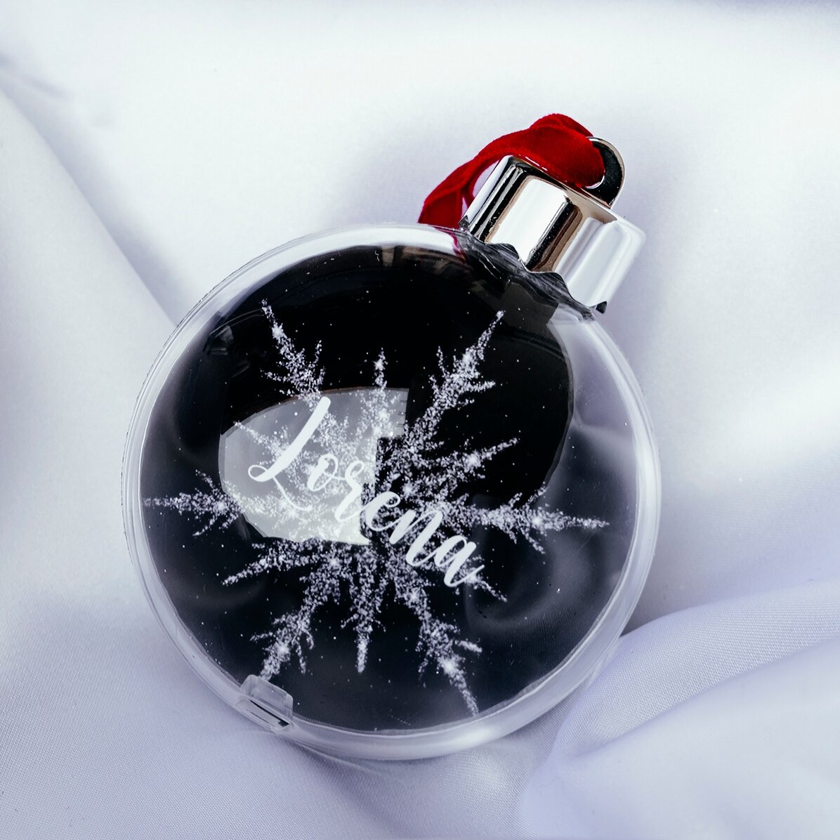 Glob personalizat cu numele tău - Silver Snowflake