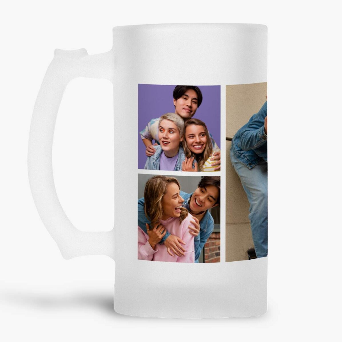 Halbă de bere personalizată cu 5 poze 