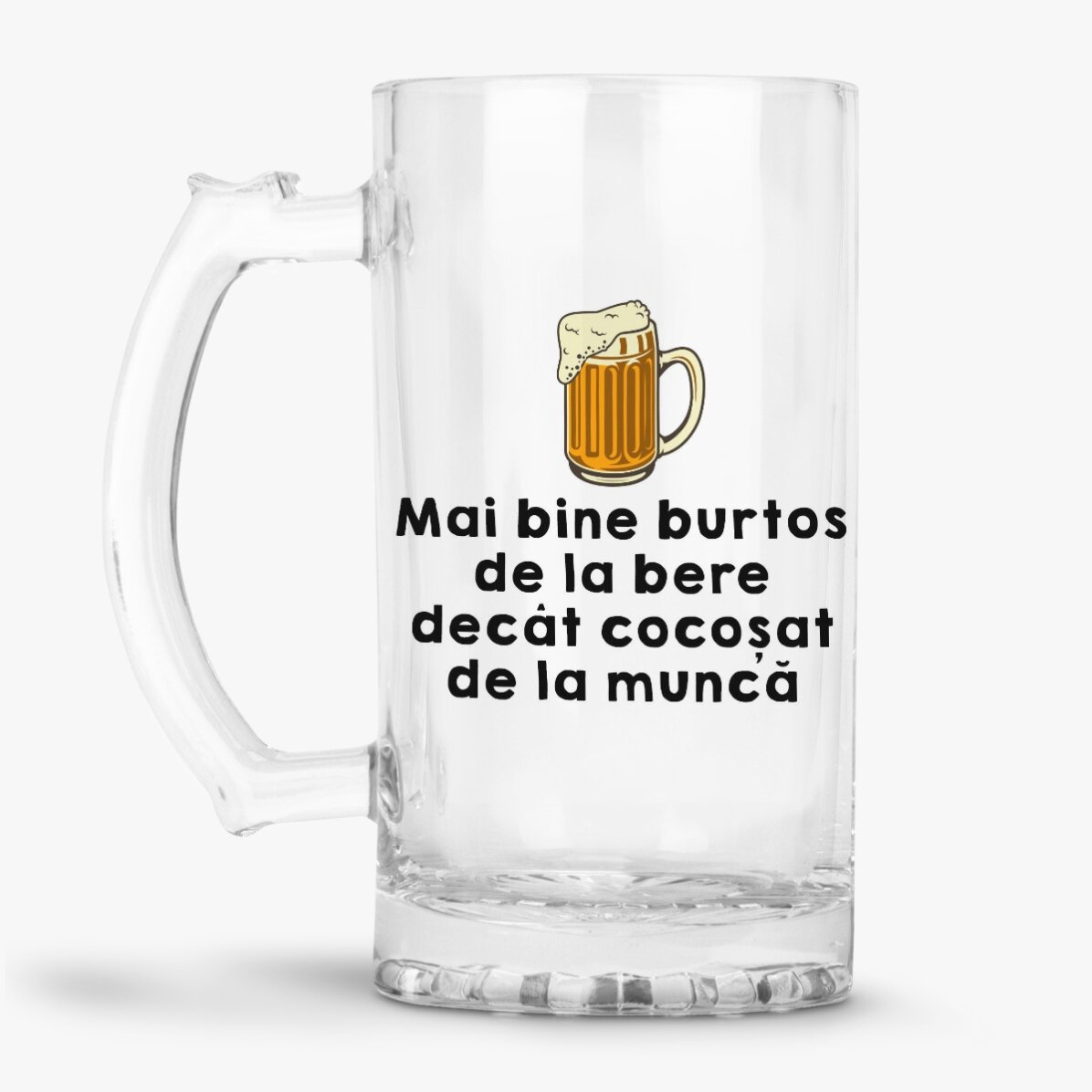 Personalised beer mug with funny text