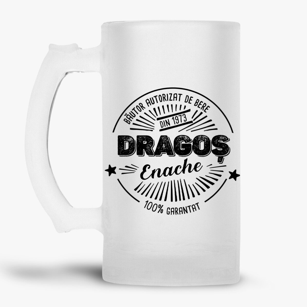 Halbă de bere personalizată cu text - Băutor autorizat de bere