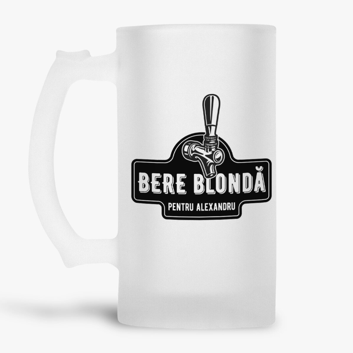 Halbă de bere personalizată cu text - Bere blondă