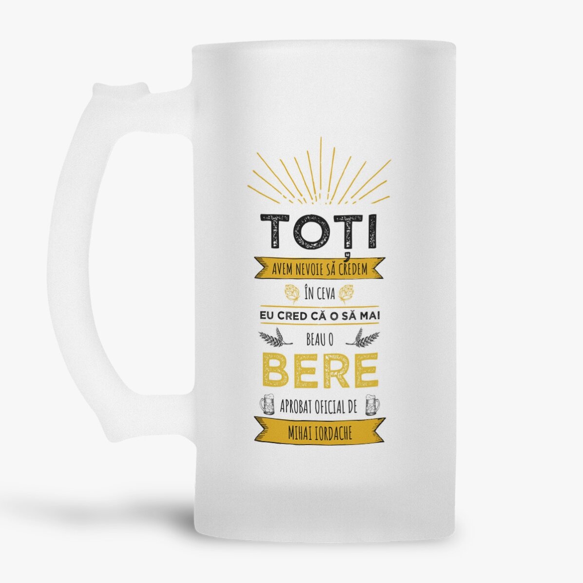 Personalised beer mug with text - I think I