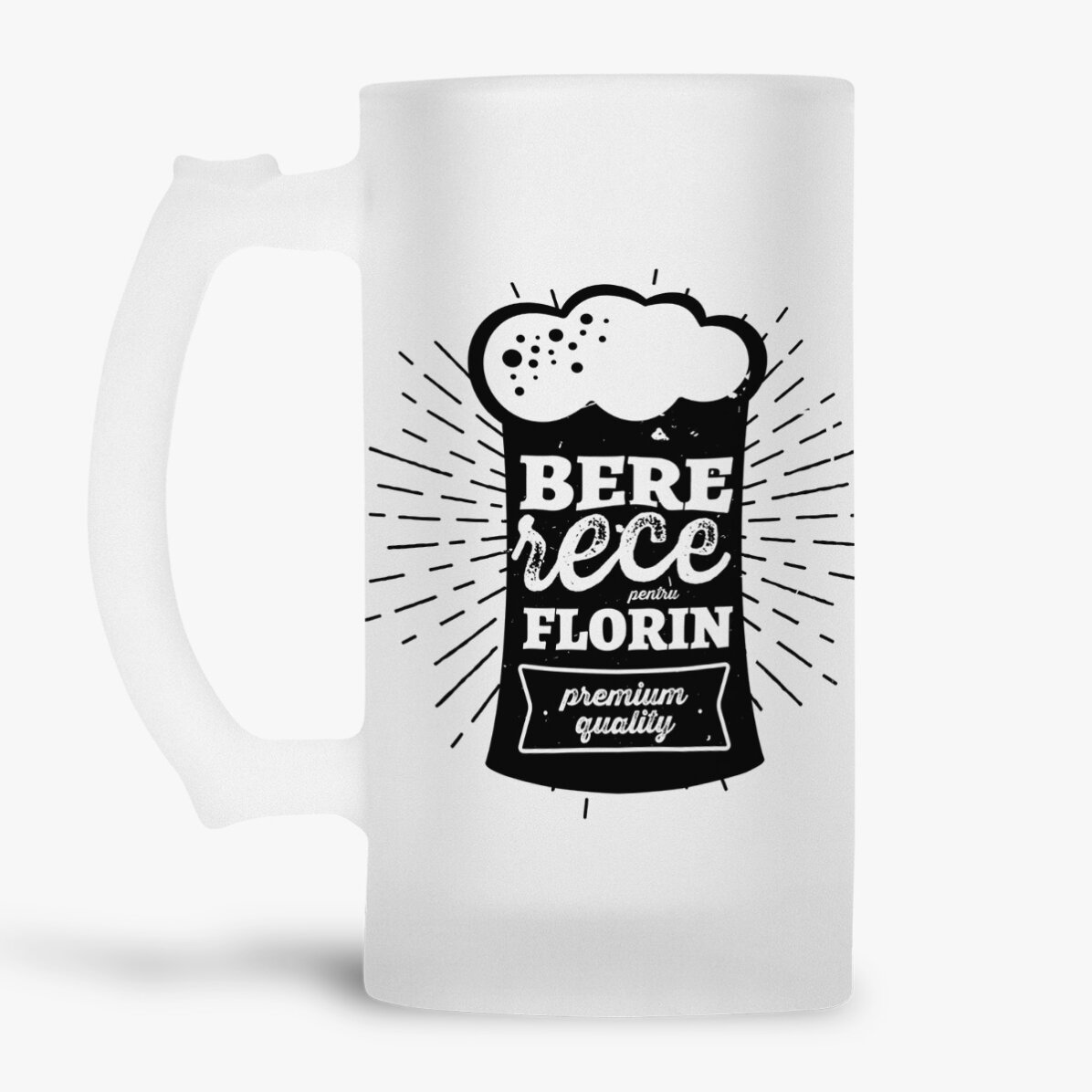 Personalised beer mug with text for beer enthusiasts