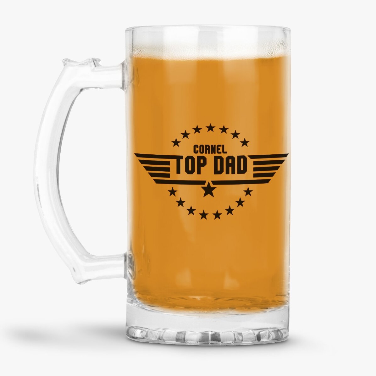 Halbă de bere personalizată cu text - Top Dad