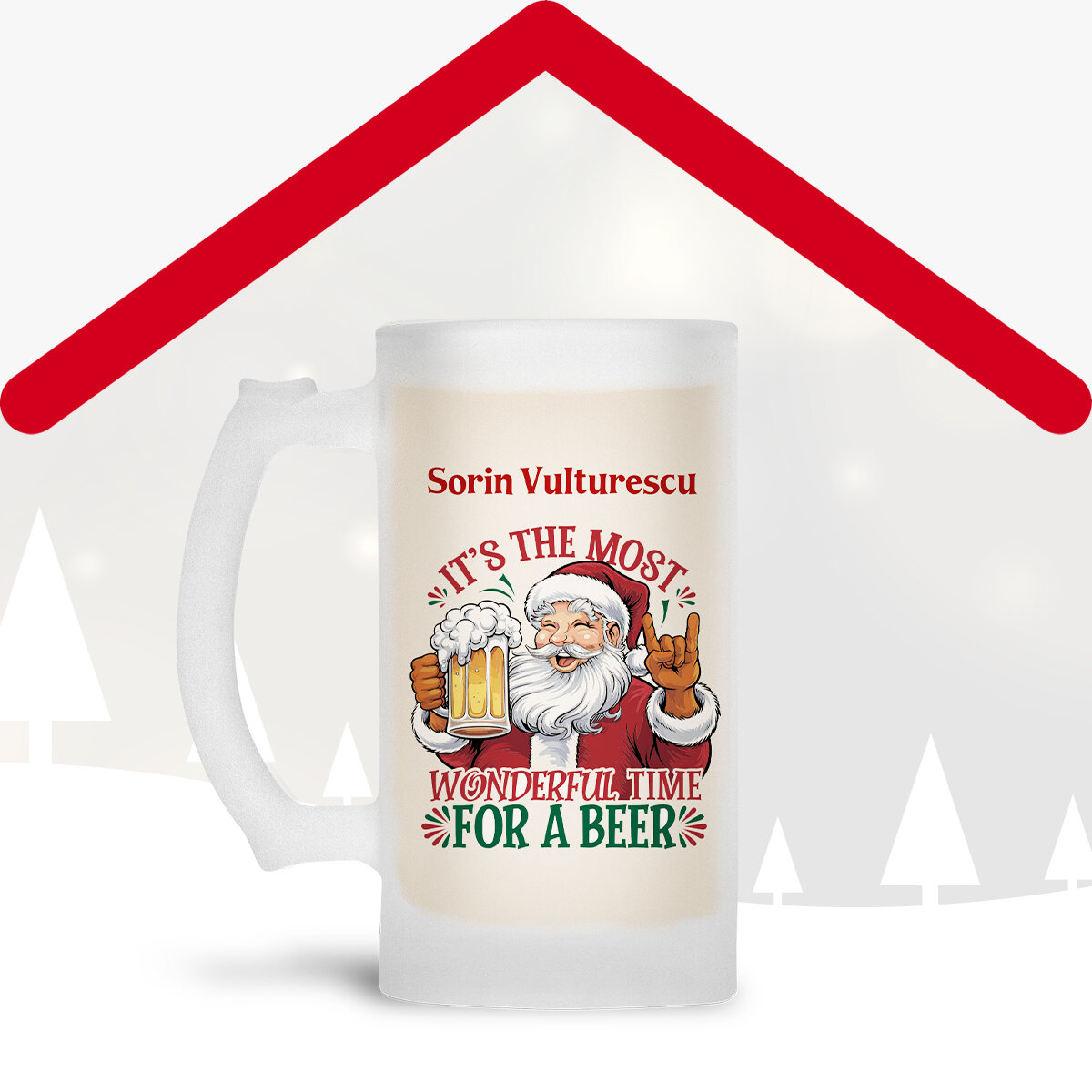 Personalised Christmas beer mugs