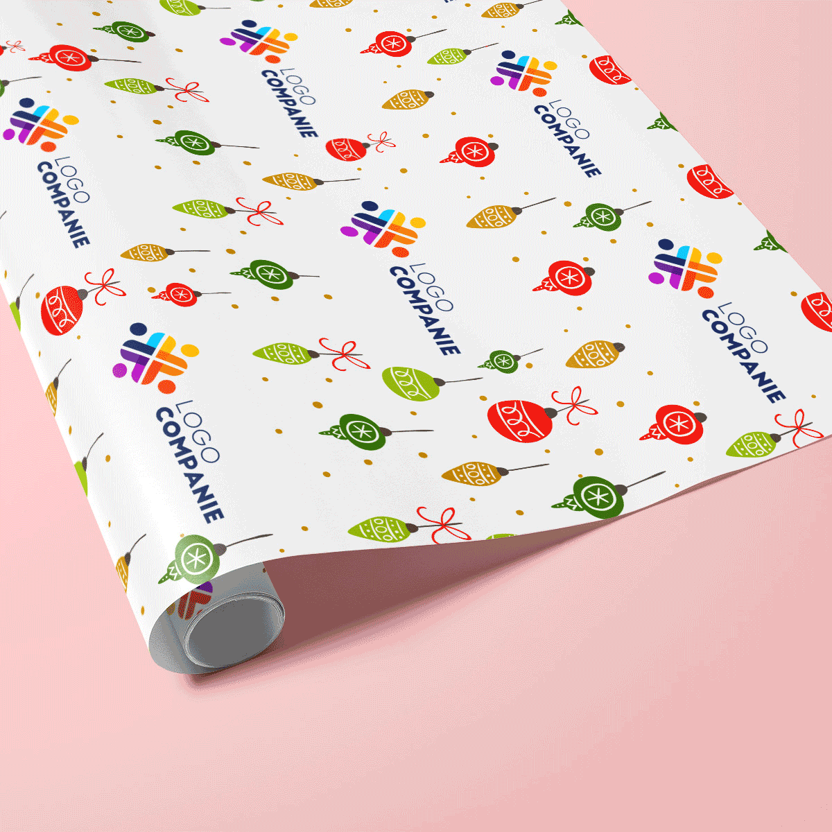 Hârtie de împachetat cadouri personalizată cu logo - Spirit Festiv