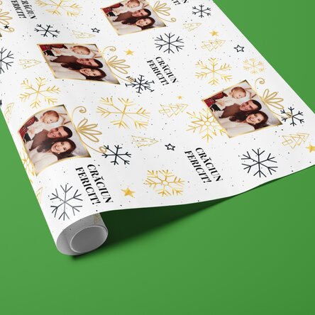 Hârtie de împachetat cadouri personalizată cu poză și mesaj - Cadoul de Crăciun