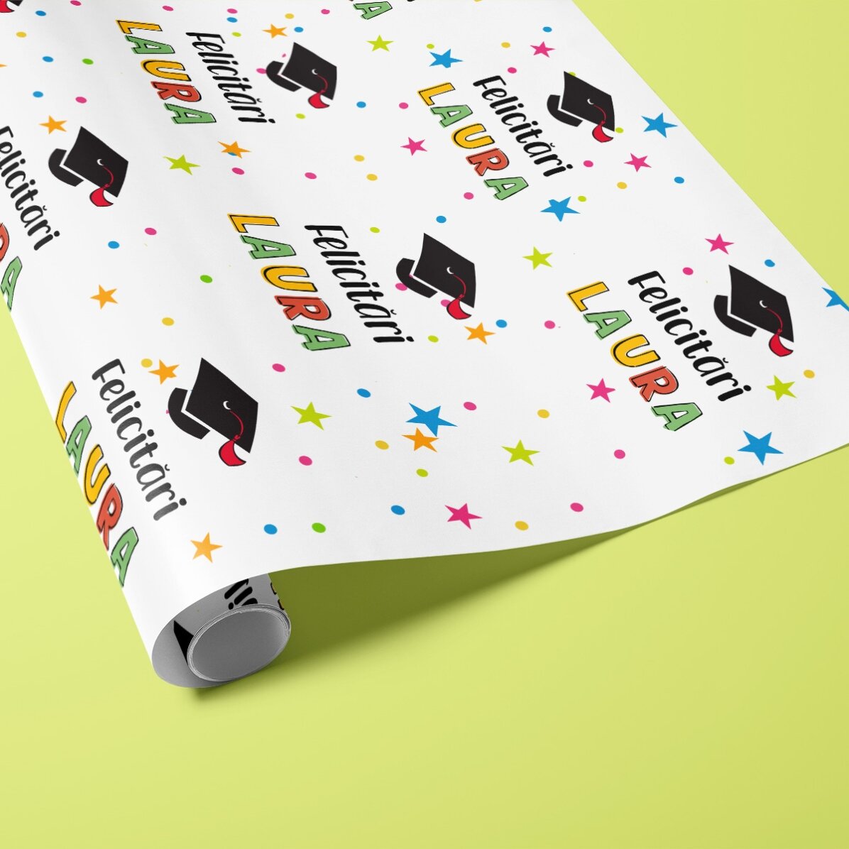 Hârtie de împachetat cadouri personalizată cu text - Absolvire