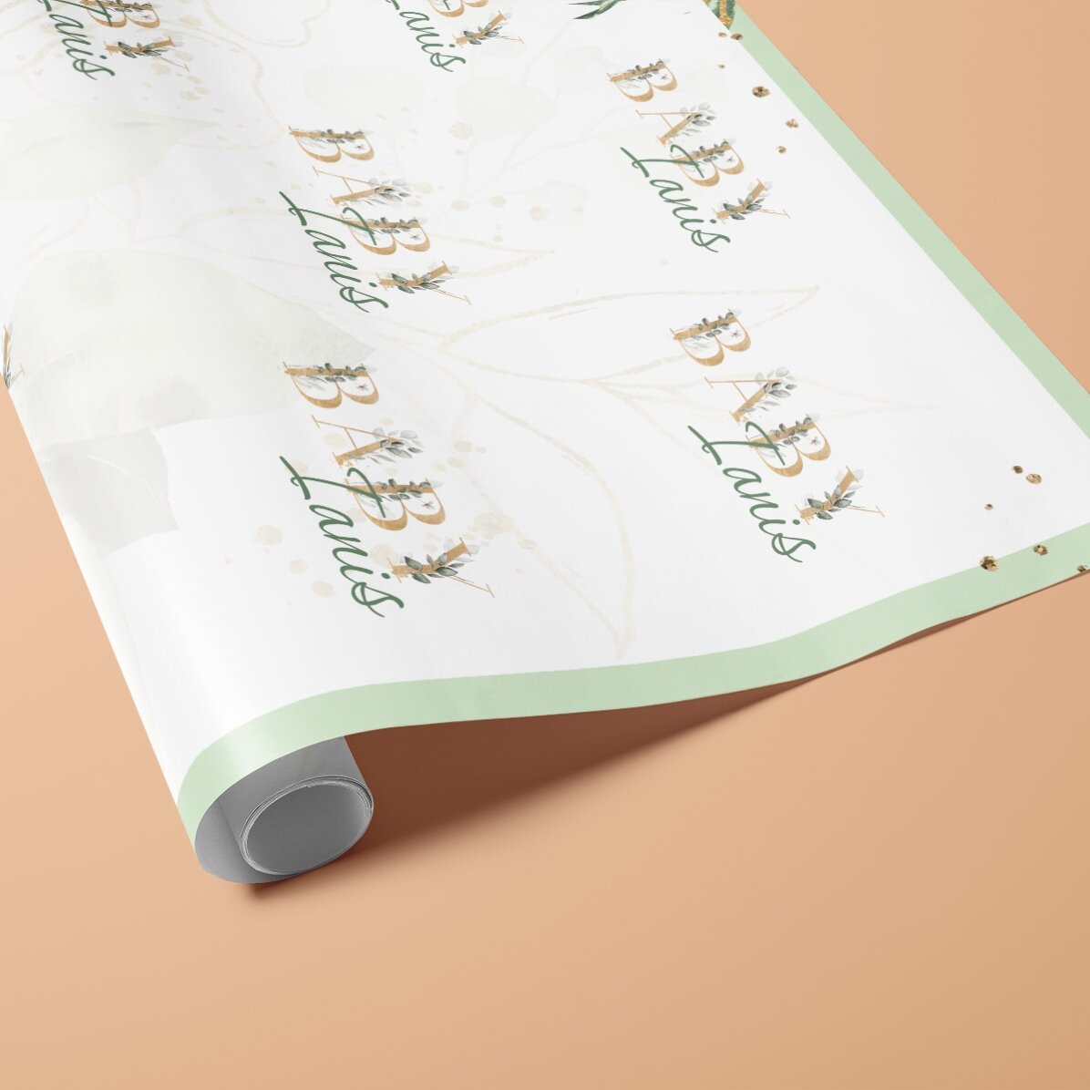 Hârtie de împachetat cadouri personalizată cu text - Baby