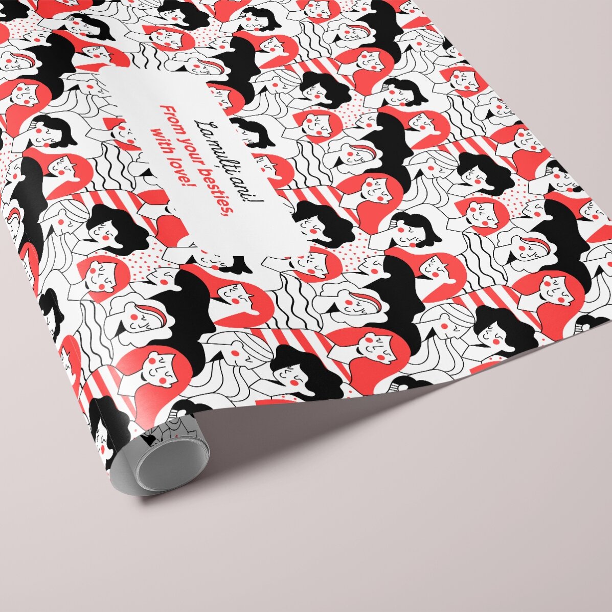 Hârtie de împachetat cadouri personalizată cu text - Femei 