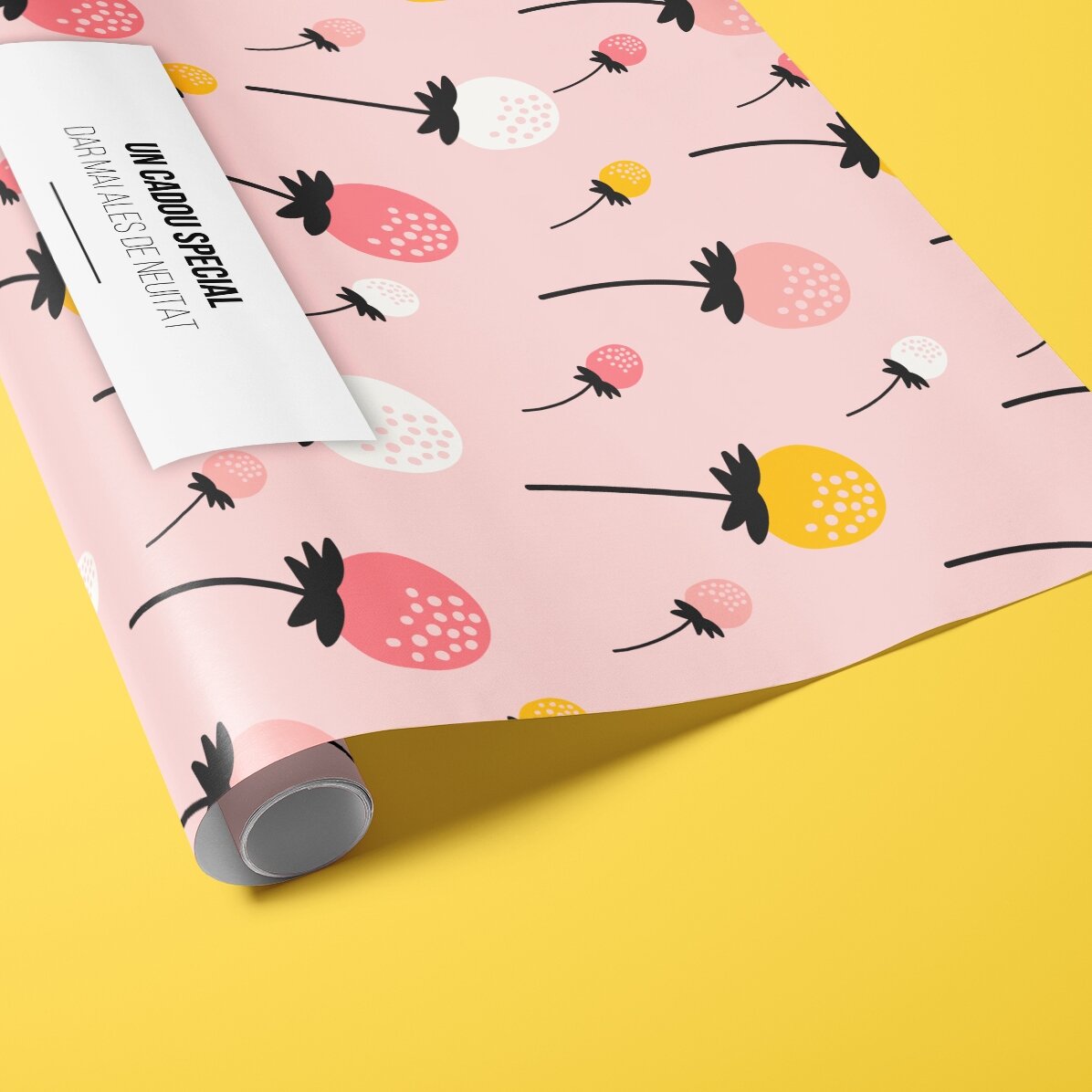 Hârtie de împachetat cadouri personalizată cu text - Toamnă roz