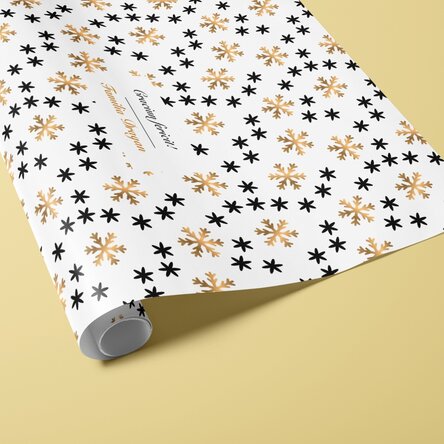 Hârtie de împachetat cadouri personalizată cu text în chenar - Snowflakes