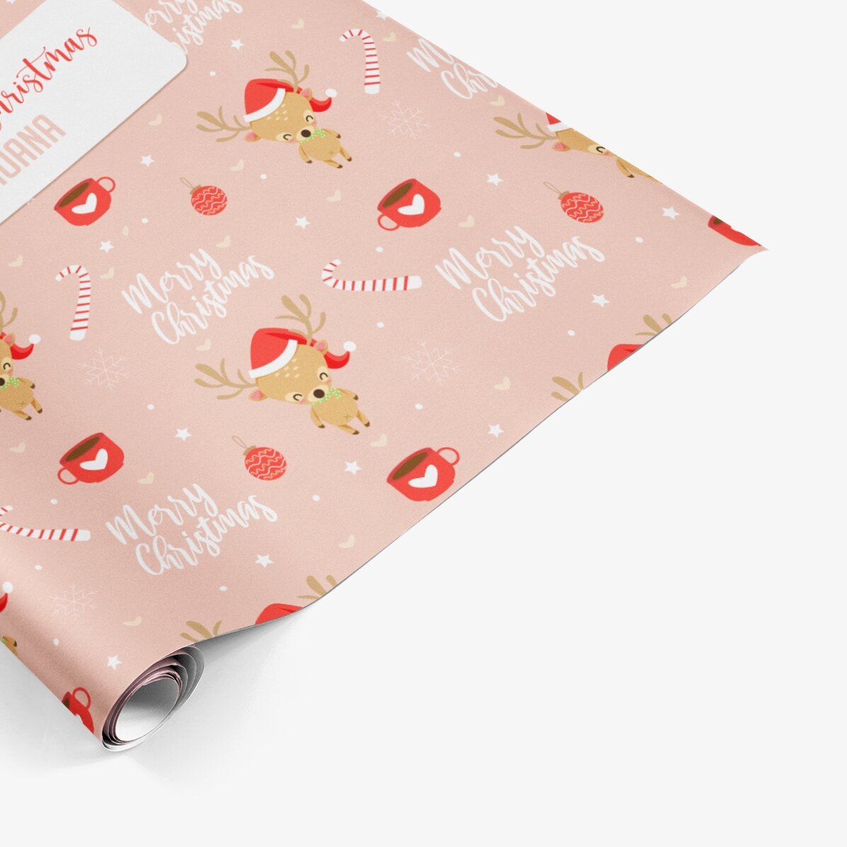 Hârtie de împachetat cadouri personalizată cu text în chenar - Sweet Christmas