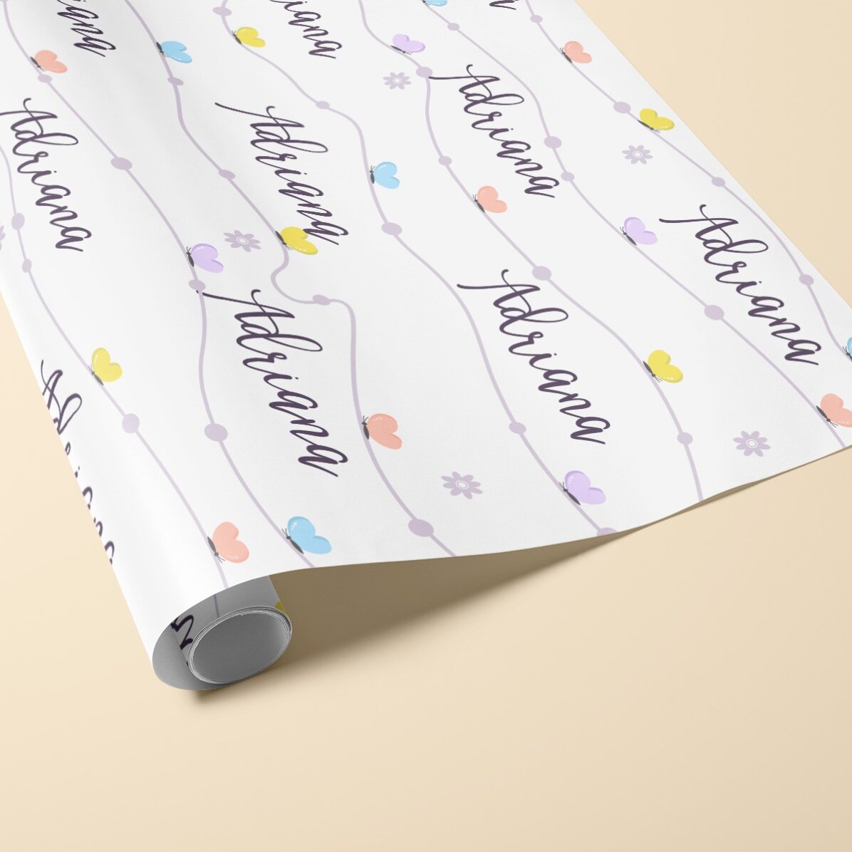 Hârtie de împachetat cadouri personalizată cu text - Primul meu cadou