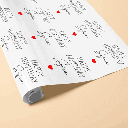 Hârtie de împachetat cadouri personalizată cu text - Simple