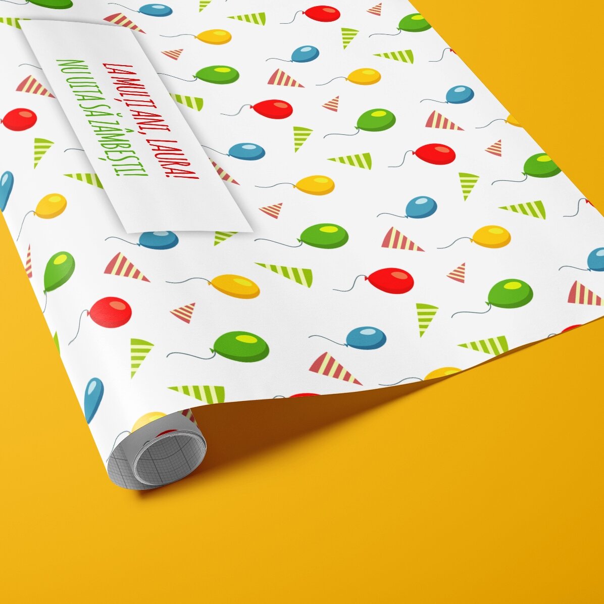 Hârtie de împachetat cadouri personalizată - model aniversar