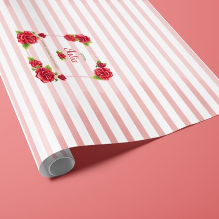 Hârtie de împachetat cadouri personalizată - model trandafiri