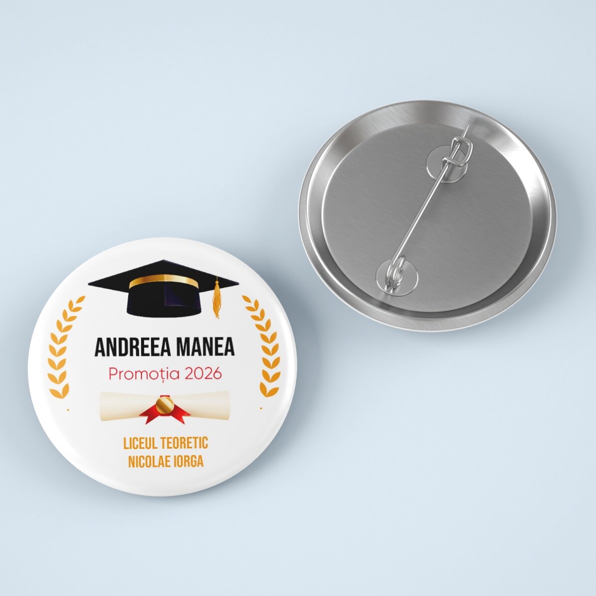 Personalised badge with message - Graduate