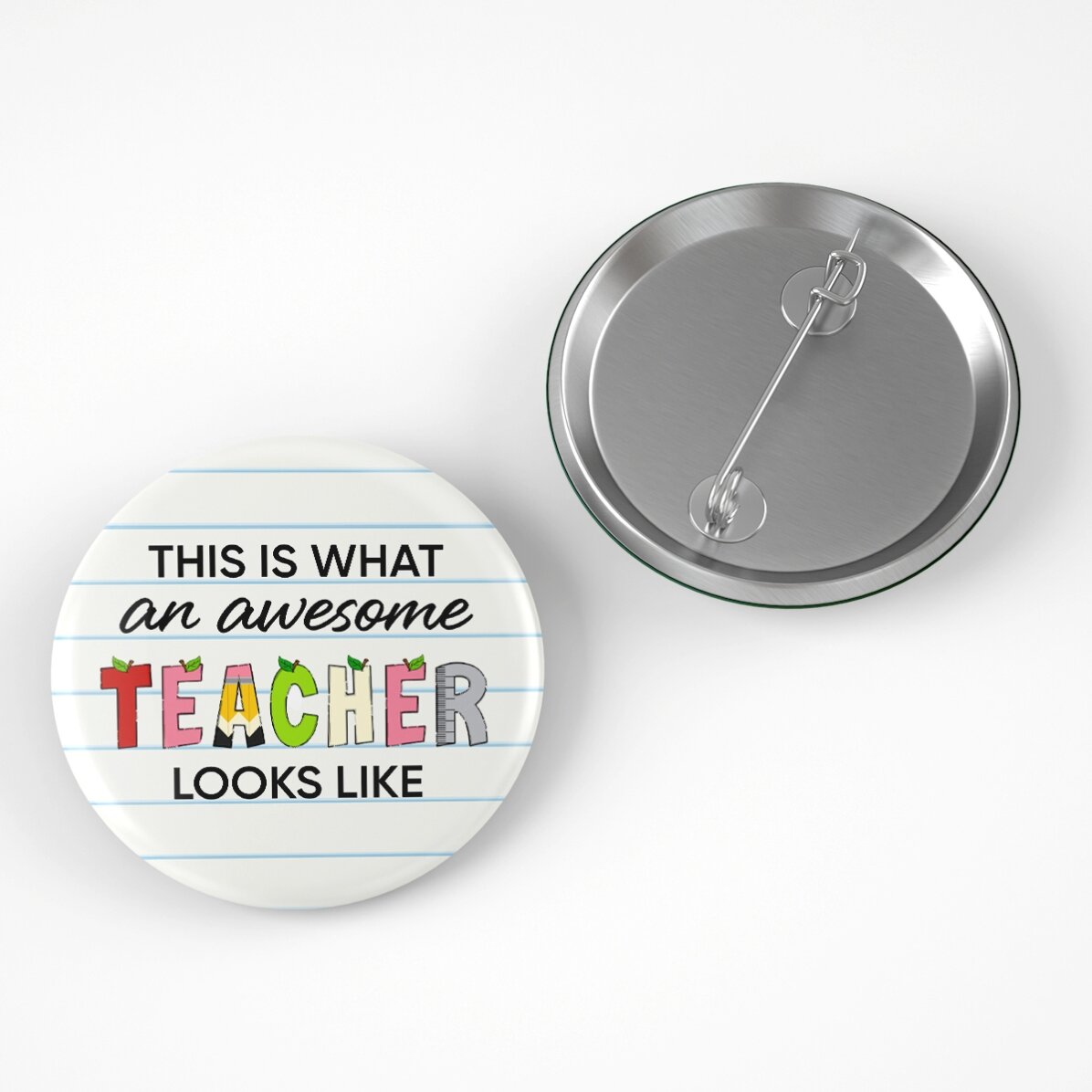 Insignă personalizată cu mesaj - Awesome teacher