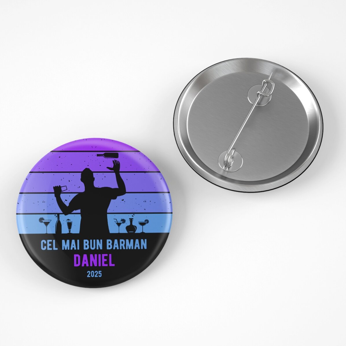 Insignă personalizată cu mesaj - Best Bartender