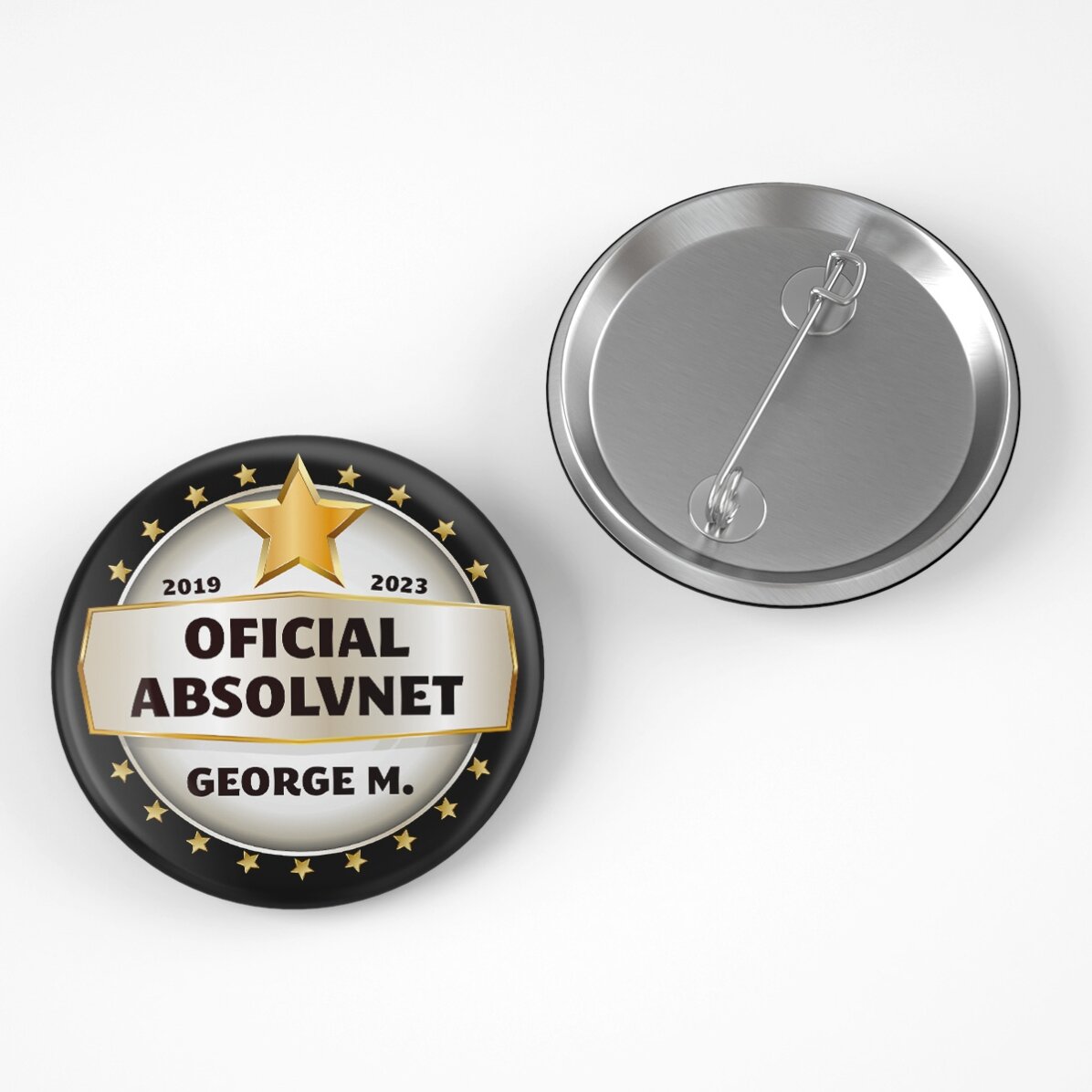 Insignă personalizată cu mesaj - Ești un star