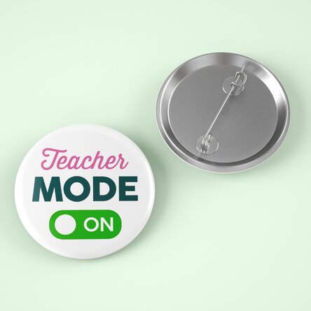 Insignă personalizată cu mesaj - Mode ON / OFF